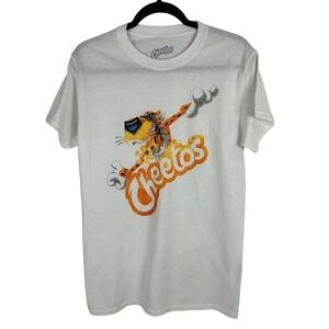 Cheetos Graphic T Shirt Chester Cheetah Snack Food White Tee S/M